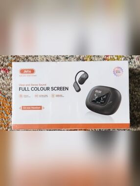 JM16 On-Ear Headset with Full Colour Screen - White & Orange Box